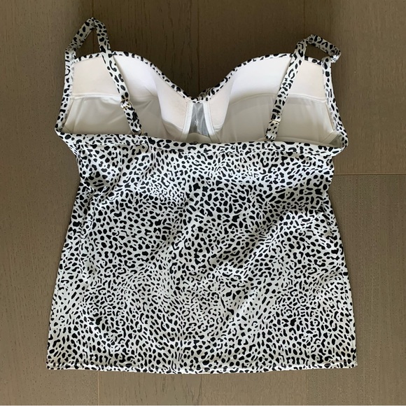 Victoria Secret White & Black Animal Print Tankini Top - Picture 4 of 9